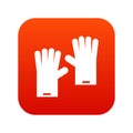 Rubber gloves icon digital red Royalty Free Stock Photo