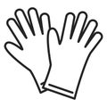 Rubber gloves icon vector isolated. Outlined symbol