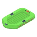 Rubber green boat icon, isometric style