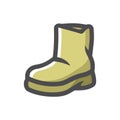 Rubber Green Boot Vector icon Cartoon illustration.