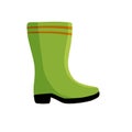 Rubber green boot. Waterproof rain shoes