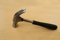 rubber-handled hammer with nail puller, round head for fine work, manual universal percussion tool for driving and extracting