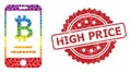 Rubber High Price Stamp and Spectrum Mobile Bitcoin Account Collage