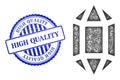 Rubber High Quality Stamp Seal and Hatched Topaz Crystal Mesh