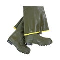 Rubber hip boots on white background Royalty Free Stock Photo