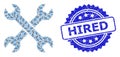 Rubber Hired Seal Stamp and Recursion Spanners Icon Collage
