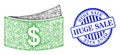 Rubber Huge Sale Seal and Net Dollar Bills Mesh