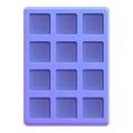 Rubber ice cube tray icon, cartoon style