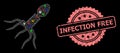 Rubber Infection Free Stamp Seal and Mesh Virus Structure with Light Spots