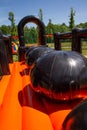 Rubber inflatable obstacle course with balls to jump on