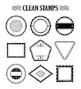 Rubber ink stamp set. Postage and mail delivery Royalty Free Stock Photo