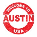 Rubber Ink Stamp Welcome To Austin USA