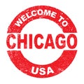Rubber Ink Stamp Welcome To Chicago USA