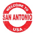 Rubber Ink Stamp Welcome To San Antonio USA