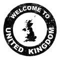 Rubber Ink Stamp Welcome To United KIngdom