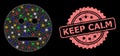 Rubber Keep Calm Seal and Network Neutral Smiley with Glitter Dots