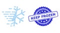 Rubber Keep Frozen Seal Stamp and Fractal Frost Snowflake Icon Composition