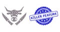 Rubber Killer Feature Watermark and Recursion Butchery Knives Icon Collage