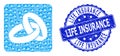 Rubber Life Insurance Round Stamp and Recursive Wedding Rings Icon Mosaic