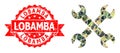 Rubber Lobamba Stamp And Spanners Low-Poly Mocaic Military Camouflage Icon Royalty Free Stock Photo