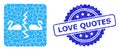 Rubber Love Quotes Stamp and Fractal Divorce Swans Icon Composition