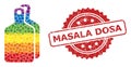 Rubber Masala Dosa Stamp and Bright Colored Cutting Boards Mosaic