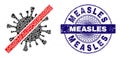 Rubber Measles Stamp and Geometric Remove Coronavirus Mosaic