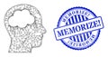 Rubber Memorize! Badge and Network Head Brain Web Mesh