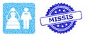 Rubber Missis Seal and Recursive Wedding Couple Icon Composition Royalty Free Stock Photo