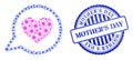 Rubber Mother'S Day Seal and Contagious Love Message Mosaic Icon