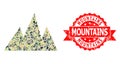 Rubber Mountains Seal and Military Camouflage Collage of Mountains Royalty Free Stock Photo