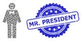 Rubber Mr. President Watermark and Fractal Happy Mister Icon Mosaic