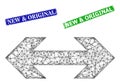 Rubber New and Original Stamps and Triangle Mesh Exchange Arrow Icon