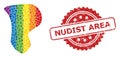 Rubber Nudist Area Stamp and LGBT Spot Mosaic