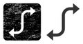 Rubber Opposite Bend Arrow Stencil Imprint