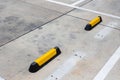 Rubber Parking Road Block Parking Curb, Wheel Stop Stoppers with Yellow Reflective Stripes for parking lots
