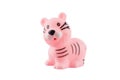 Rubber pink tiger isolated on white