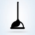 Rubber plunger for pipe cleaning icon. Toilet plunger vector icon. Symbol, logo illustration Royalty Free Stock Photo