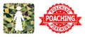 Rubber Poaching Seal And Woman Lowpoly Mocaic Military Camouflage Icon