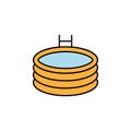rubber pool, holiday, summertime, pool, entertainment line colored icon. Signs, symbols can be used for web, logo