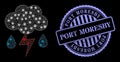 Rubber Port Moresby Badge and Glossy Network Thunderstorm Rain with Light Spots