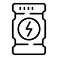 Rubber powerbank icon outline vector. Charger power