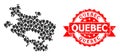 Rubber Quebec Stamp and Marker Mosaic Map of Alava Province