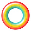 Rubber rainbow ring. Kid swim float circle