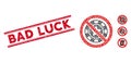 Scratched Bad Luck Line Stamp with Mosaic No Casino Icon Royalty Free Stock Photo