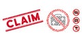 Textured Claim Line Seal with Collage No First-Aid Case Icon