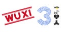 Textured Wuxi Line Seal and Collage 3 Digit Icon Royalty Free Stock Photo