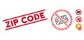Textured Zip Code Line Seal and Mosaic No Mail Icon Royalty Free Stock Photo