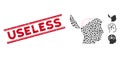 Textured Useless Line Stamp with Collage Open Mind Icon