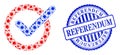 Rubber Referendum Seal and Cell Vote Tick Collage Icon